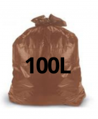 Saco para Lixo Reforçado 100L Marrom (100 unidades)